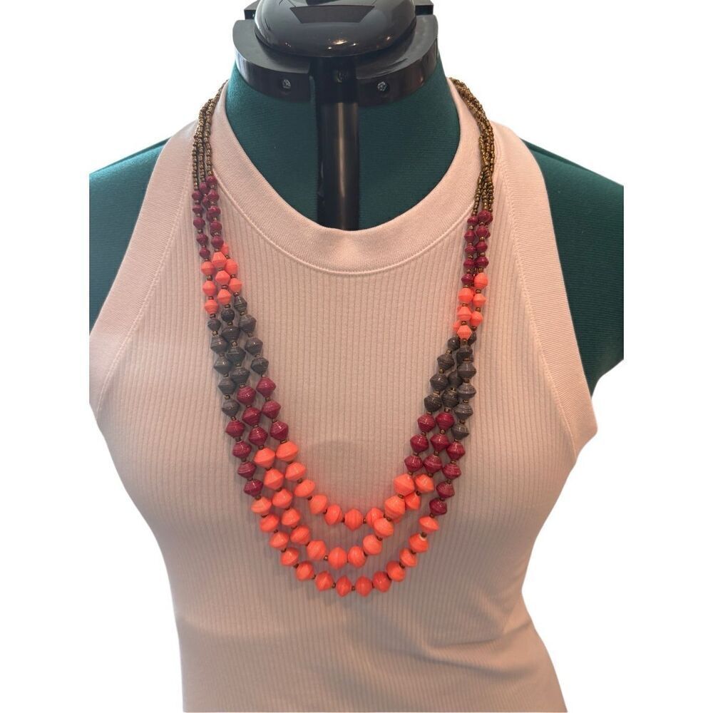 Free People Multi Strand Beaded Necklace